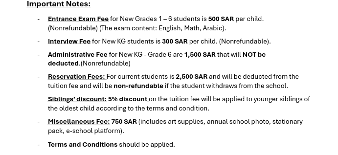 fees